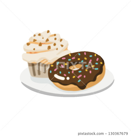 Simple donuts and cinnamon rolls 130367679