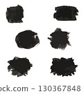 Ink brush stroke set | Japanese-style square and irregular ink texture material 130367848
