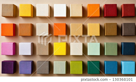 Colorful Textured Cube Pattern on Neutral Background 130368101