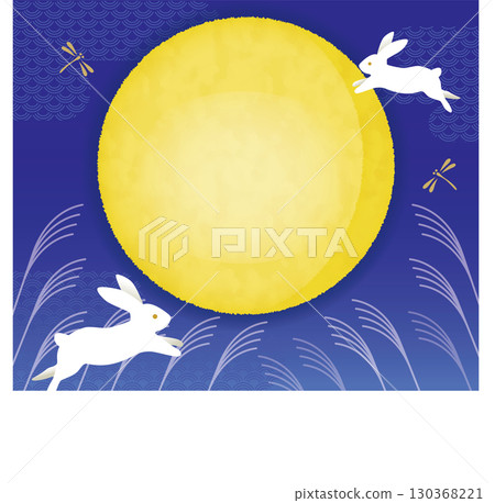 Moon viewing background_full moon and rabbit 130368221