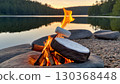 campfire near campfire on the campfire near the campfire 130368448