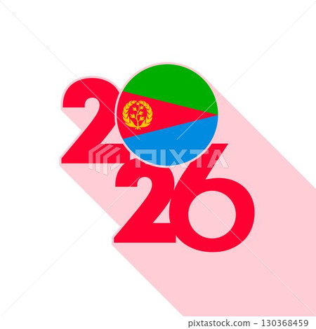 2026 Long Shadow Banner with Eritrea Flag Inside. 130368459
