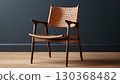 wooden chair on dark background 130368482
