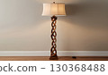 lamp with lamp light on wood wall 130368488