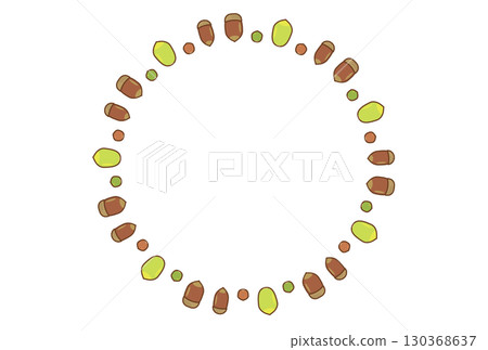 簡單可愛的經典橡子圓形框架 簡單可愛的經典橡子圓形框架 130368637