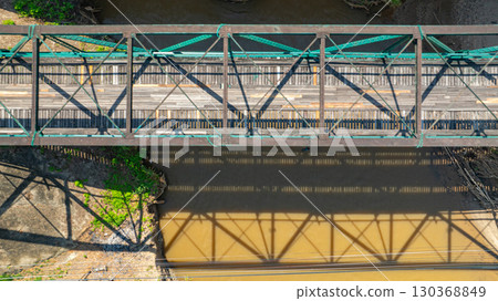Aerial view of The Ta Pai Memorial Bridge is like the gateway to Pai. 130368849