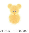 Fluffy cute yellow mouse png clip art illustration 130368868
