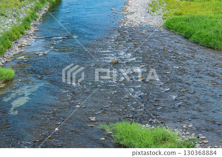 Azumigawa River, a clear stream flowing through Kutsuki, Takashima City, Shiga Prefecture 130368884
