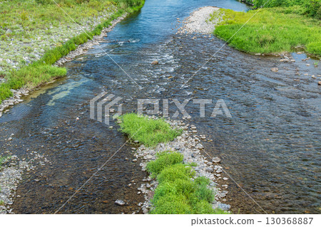 Azumigawa River, a clear stream flowing through Kutsuki, Takashima City, Shiga Prefecture 130368887