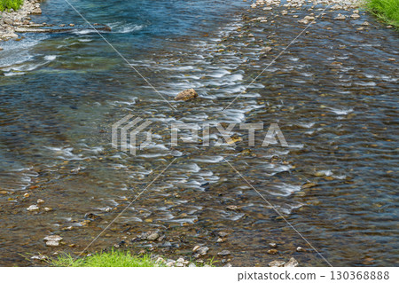 Azumigawa River, a clear stream flowing through Kutsuki, Takashima City, Shiga Prefecture 130368888