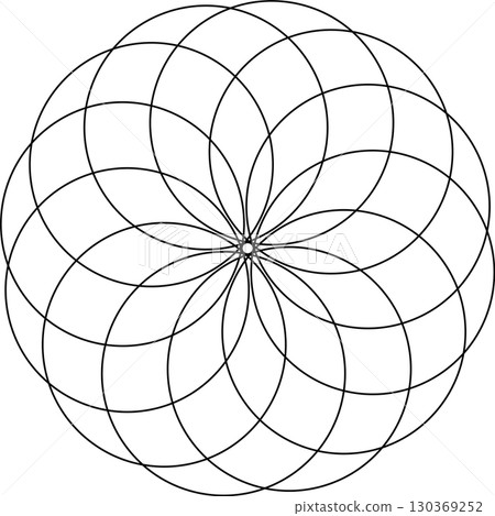 Overlapping circles line objects rounds style Overlapping circles line objects rounds style 130369252