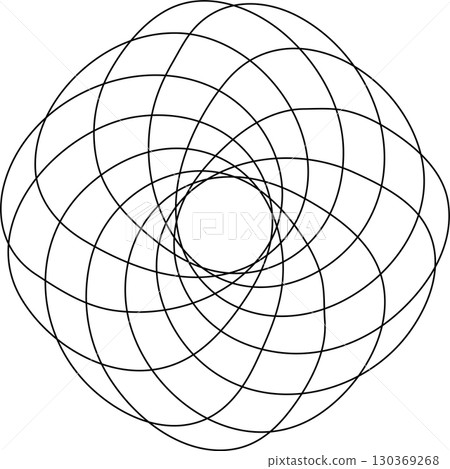 Overlapping circles line objects rounds style Overlapping circles line objects rounds style 130369268