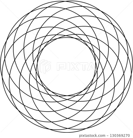 Overlapping circles line objects rounds style Overlapping circles line objects rounds style 130369270