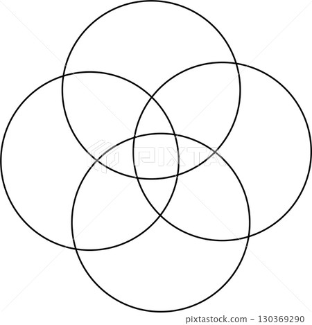 Overlapping circles line objects rounds style Overlapping circles line objects rounds style 130369290
