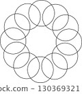 Overlapping circles line objects rounds style 130369321