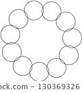Overlapping circles line objects rounds style 130369326