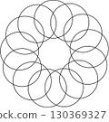 Overlapping circles line objects rounds style 130369327