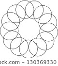 Overlapping circles line objects rounds style 130369330