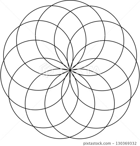 Overlapping circles line objects rounds style Overlapping circles line objects rounds style 130369332