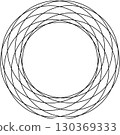 Overlapping circles line objects rounds style 130369333