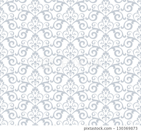 Flower pattern. Seamless white and gray ornament. Graphic vector background Flower pattern. Seamless white and gray ornament. Graphic vector background 130369873