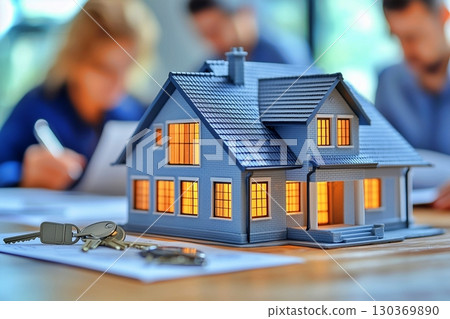 Drawing blueprints using a house model 130369890