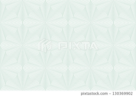 Geometric seamless pattern of lines. White and green background, Seamless vector texture for certificates, banknotes. Watermark design Geometric seamless pattern of lines. White and green background, Seamless vector texture for certificates, banknotes. Watermark design 130369902