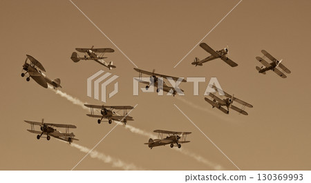 military transport or rescue helicopter in airport 130369993