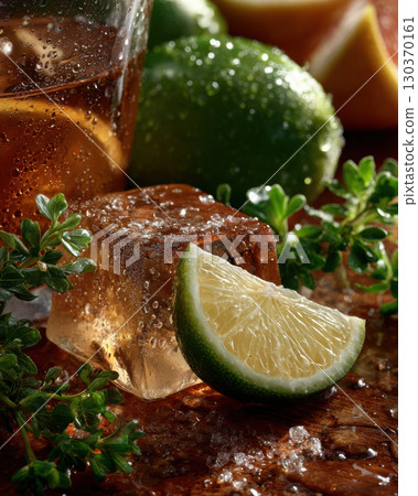Refreshing chilled citrus tea for summer enjoyment! 130370161