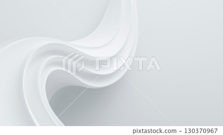 Smooth and flowing 3D waves create a serene and modern aesthetic against a white background. Smooth and flowing 3D waves create a serene and modern aesthetic against a white background. 130370967