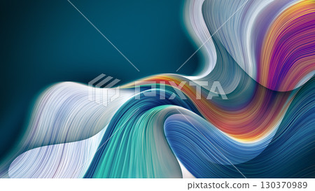 Swirling shapes in vibrant colors blend smoothly into a stunning gradient backdrop that enhances visual appeal. 130370989