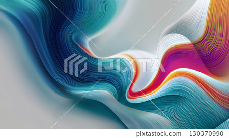 Dynamic swirls of color blend artistically to form a smooth and captivating gradient background, perfect for design use. 130370990