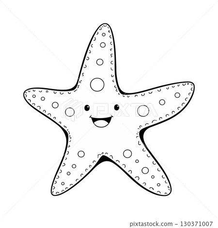 Smiling Starfish Outline Smiling Starfish Outline 130371007