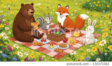 easter bunny in the garden easter bunny in the garden 130371082