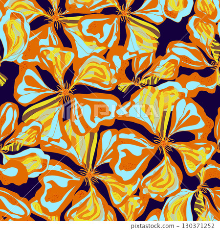 seamless pattern with flowers 130371252