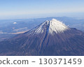 Mount Fuji in winter as seen from an airplane 130371459