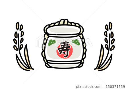 清酒桶向量圖 130371539