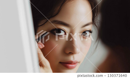 擁有自然眼妝的女人 130371640