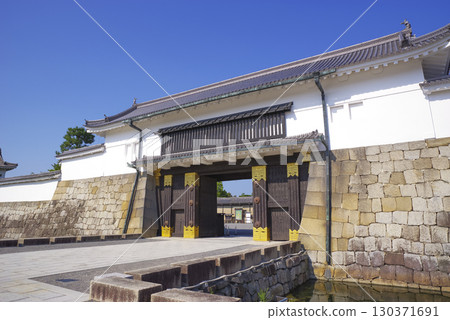 World Heritage Site Nijo Castle's Higashi Otemon Gate and stone walls World Heritage Site Nijo Castle's Higashi Otemon Gate and stone walls 130371691