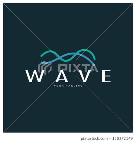 Water wave icon vector 130372149
