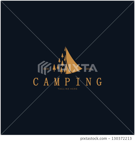 vintage and retro tent logo, camping. With tent, tree and bonfire sign. adventurers, scouts, climbers, camping equipment center vintage and retro tent logo, camping. With tent, tree and bonfire sign. adventurers, scouts, climbers, camping equipment center 130372213