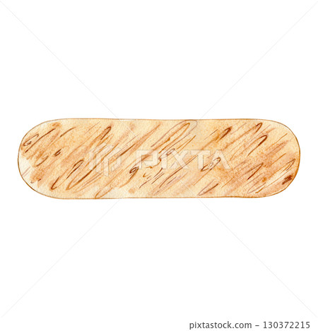 Watercolor wooden signboard, shield, banner for text. Brown hand drawn direction sign. Signs, designations for messages helping to find the way. Illustration with space for text. 130372215