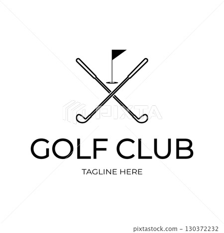 Golf ball logo, Golf design stick logo, logo for professional golf team, golf club, tournament, golf store business, golf course, event 130372232