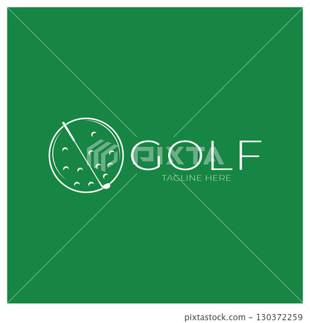 Golf ball logo, Golf design stick logo, logo for professional golf team, golf club, tournament, golf store business, golf course, event 130372259