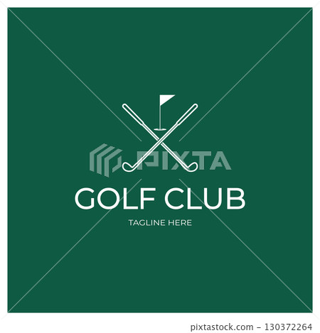 Golf ball logo, Golf design stick logo, logo for professional golf team, golf club, tournament, golf store business, golf course, event 130372264