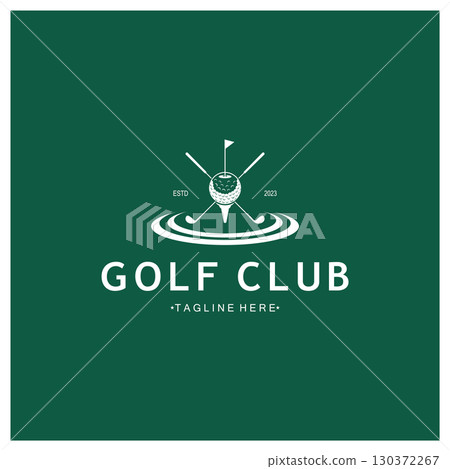 Golf ball logo, Golf design stick logo, logo for professional golf team, golf club, tournament, golf store business, golf course, event 130372267