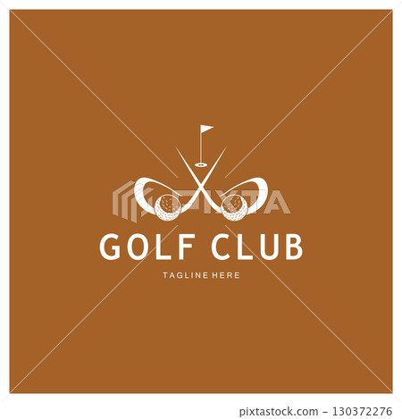 Golf ball logo, Golf design stick logo, logo for professional golf team, golf club, tournament, golf store business, golf course, event 130372276