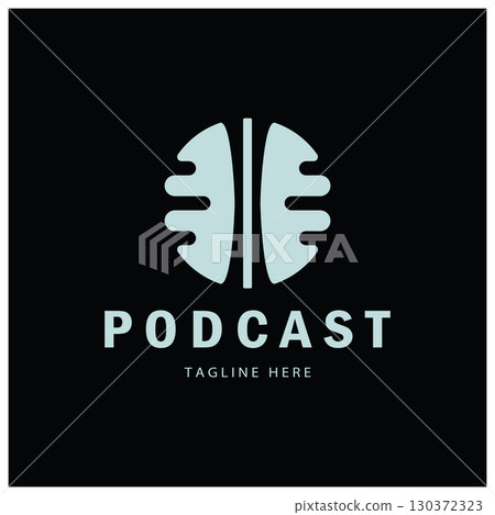 podcast logo with microphone and earphone audio, radio waves. for studio, talk show, chat, information sharing, interview, multimedia and web. podcast logo with microphone and earphone audio, radio waves. for studio, talk show, chat, information sharing, interview, multimedia and web. 130372323