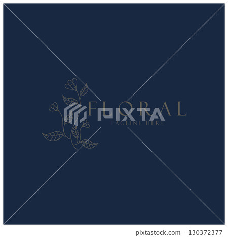 Elegant floral and leaf frame. Delicate botanical vector illustration for labels, spas, corporate identity, and wedding invitations 130372377