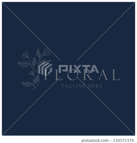 Elegant floral and leaf frame. Delicate botanical vector illustration for labels, spas, corporate identity, and wedding invitations 130372379